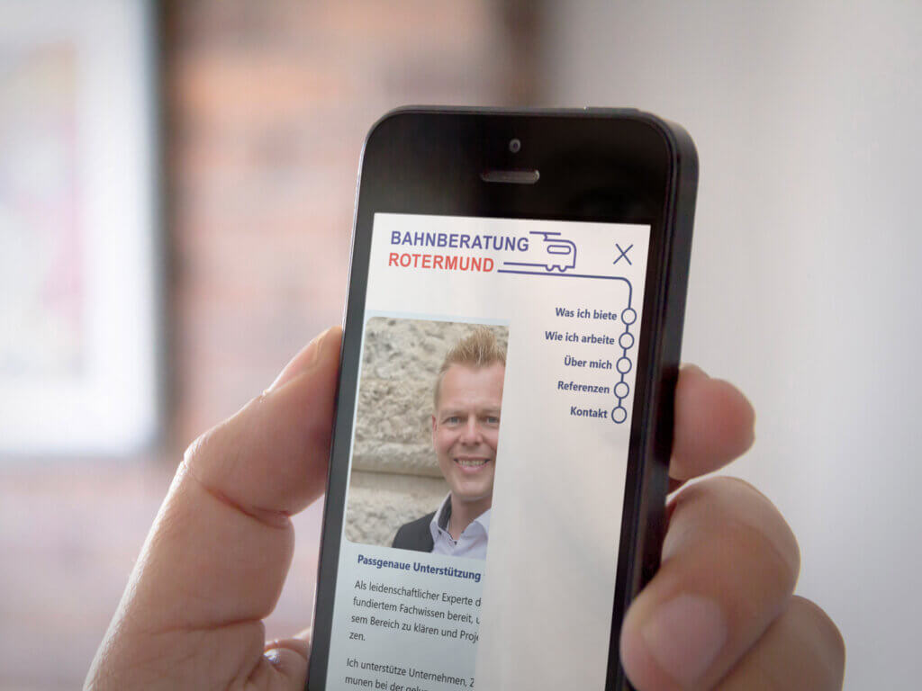 Startseite Bahnberatung auf einem Smartphone
